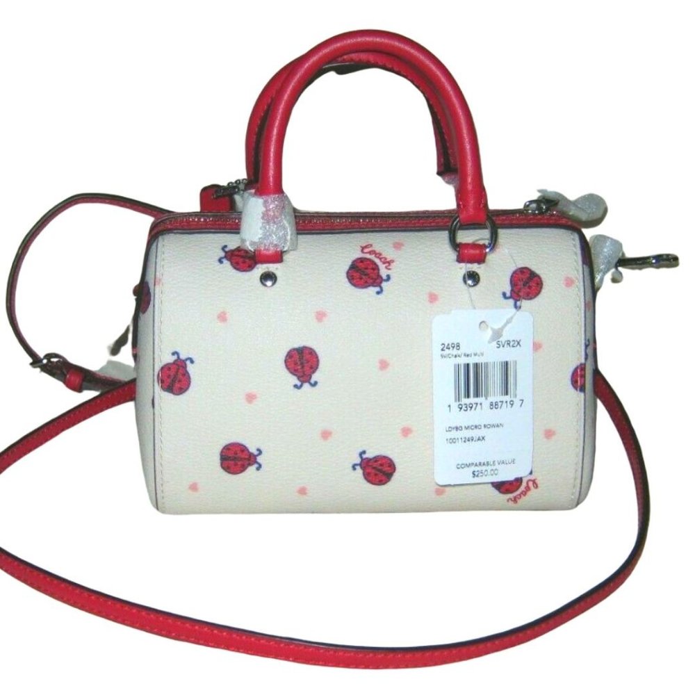 COACH 2 PIECE SET Ladybug Micro Rowan & Bag Charm - Picture 8 of 16